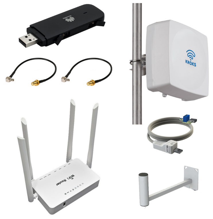 Комплект Huawei 3372 антенна KROKS U-ВОХ