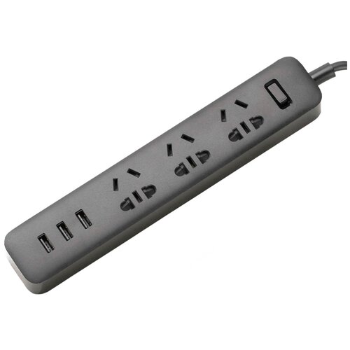 Удлинитель Xiaomi Mi Power Strip (3 розетки + 3 USB) Черный