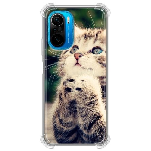 фото Дизайнерский силиконовый с усиленными углами чехол для xiaomi poco f3 котята 100gadgets