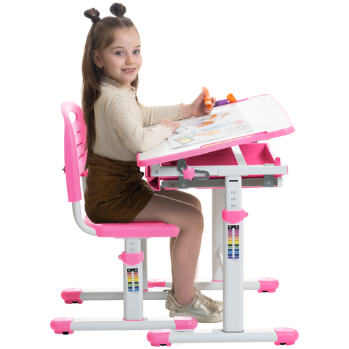 фото Комплект: стол и стул holto-2a (розовый)