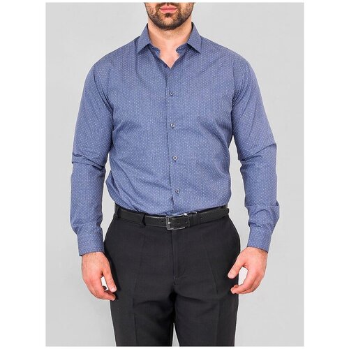 фото Рубашка мужская длинный рукав greg 313/139/1181/z, полуприталенный силуэт / regular fit, цвет серый, рост 174-184, размер ворота 39