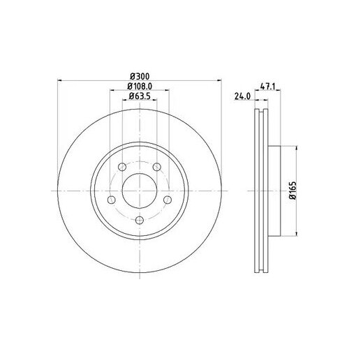 Диск торм. пер.вент pro, hella pagid, 8dd355108-041