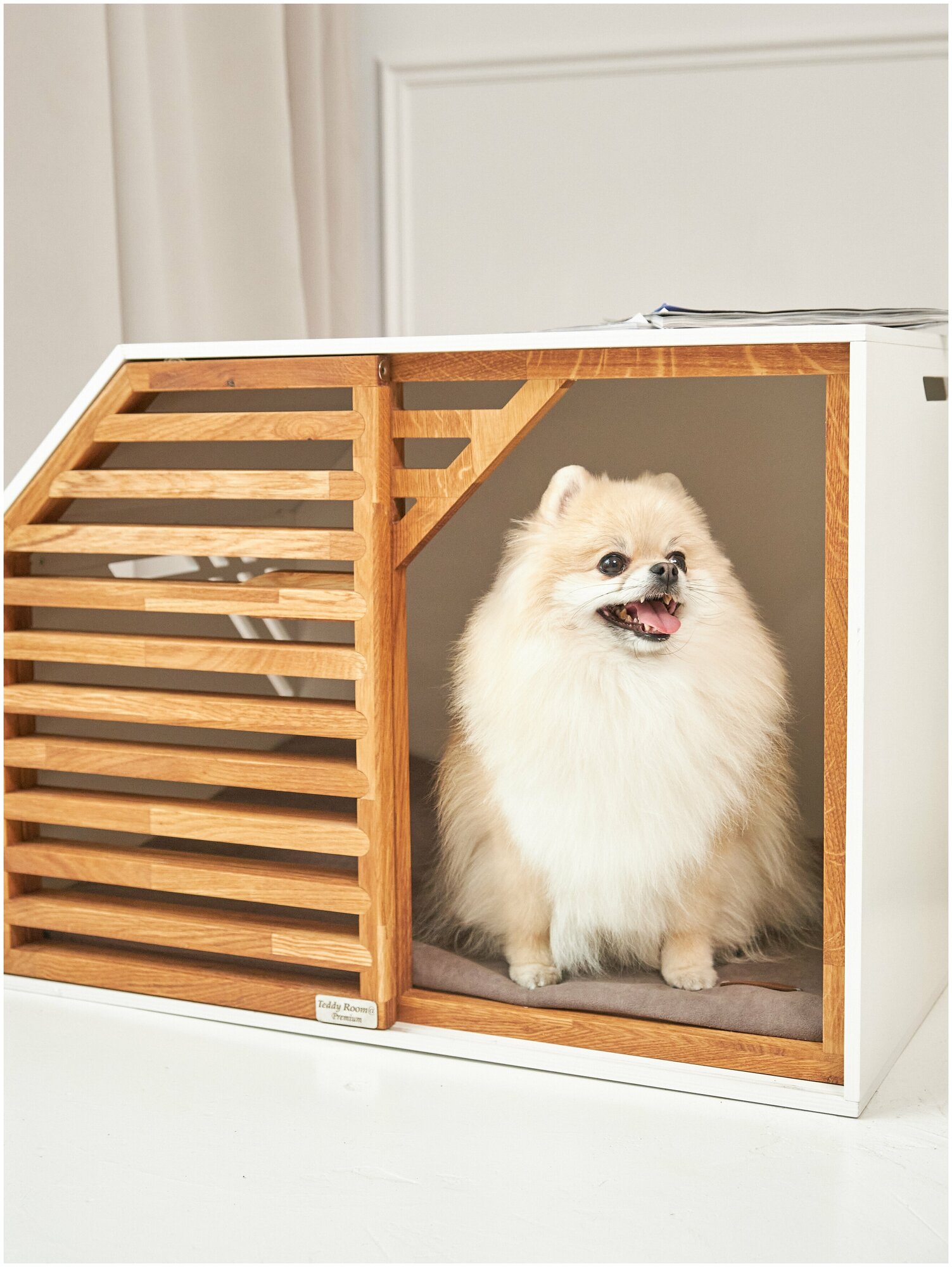 Домик для собак и кошек, домик для мелких и средних пород собак, вольер TeddyRoom Safe Home Wood White - фотография № 4