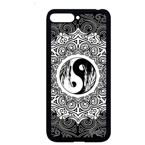 фото Противоударный чехол для мобильного // huawei y6 2018 // "инь и ян" буддизм экилибр, utaupia, серый