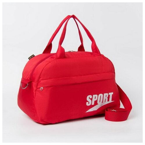 Сумка спортивная, отдел на молнии, наружный карман, длинный ремень, цвет красный Capline 5404349 .