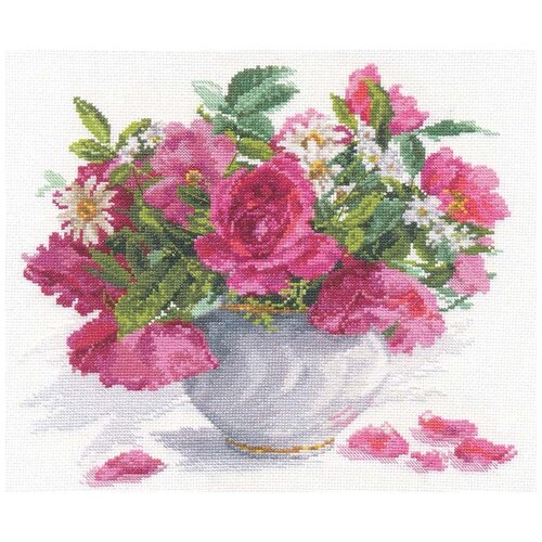 Набор для вышивания Алиса Цветущий сад: Розы и ромашки, 30x26см (вышивка крестом)