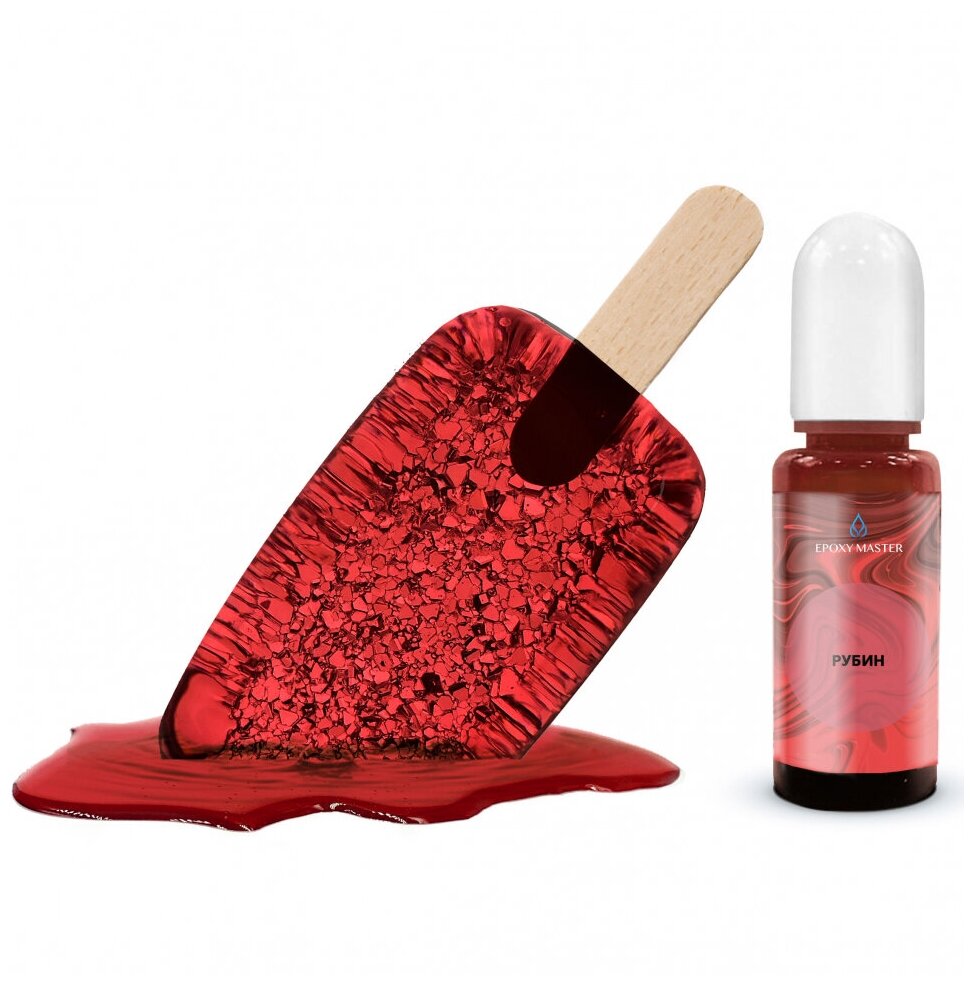 фото Прозрачный тонер для эпоксидной смолы "Рубин", 10мл