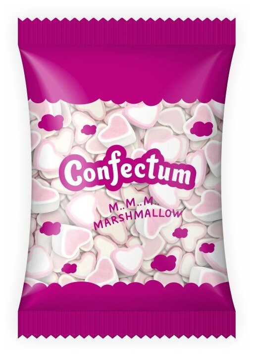 Маршмеллоу Зефир жевательный Confectum Hearts сердечки, 600г