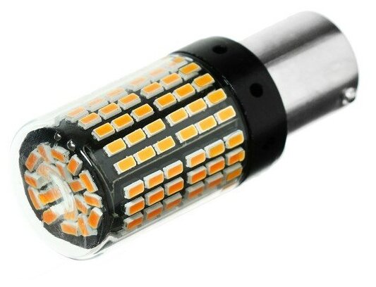 Автолампа светодиодная P21W 1156, 144 SMD, 12 В, свет оранжевый