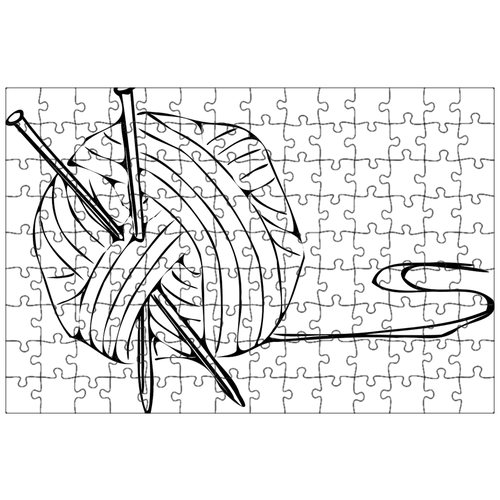 фото Магнитный пазл 27x18см."вязание, мяч, нить" на холодильник lotsprints