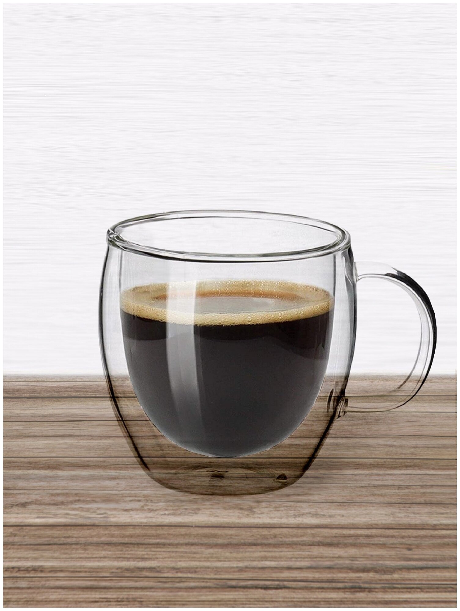 Кружка с двойными стенками для кофе капучино латте и чая