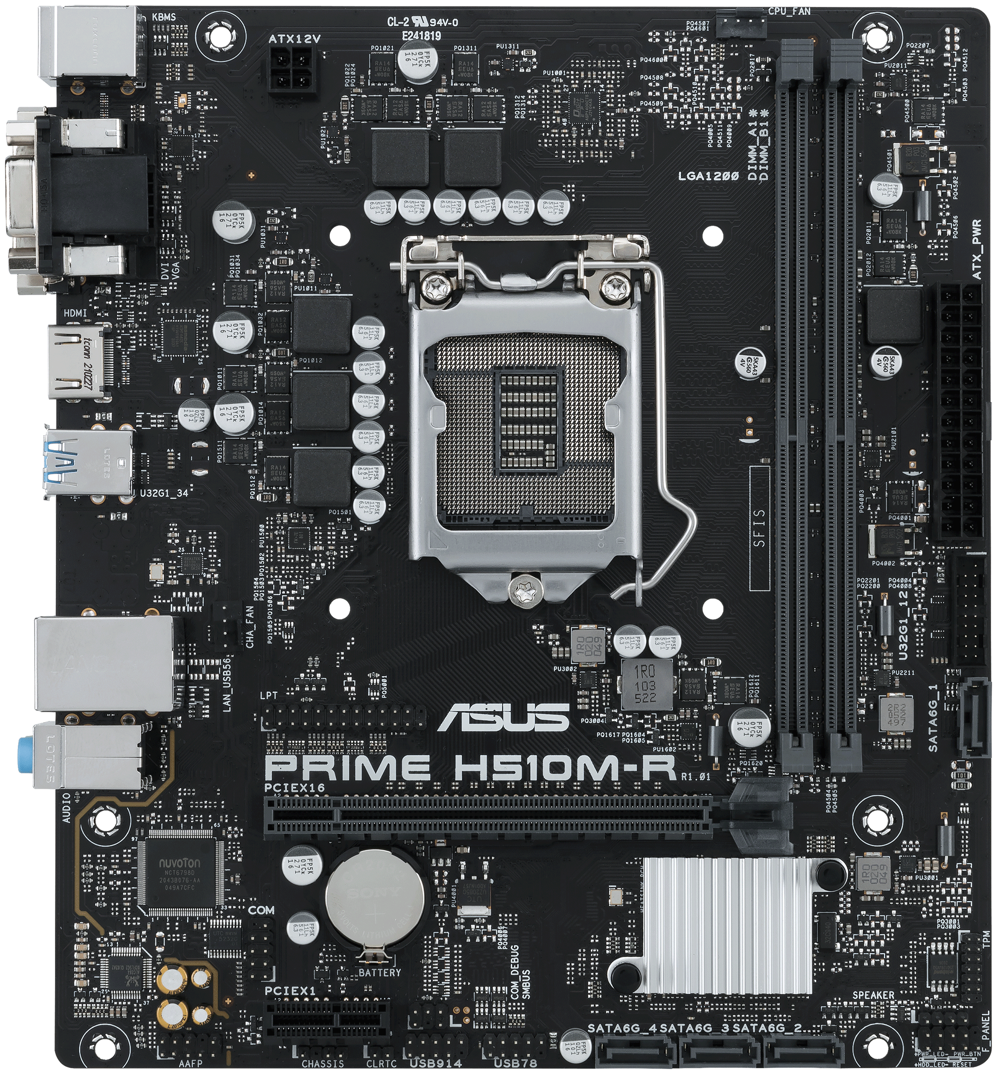 Материнская плата ASUS H510M-R-SI, Socket1200, Intel H510, mATX