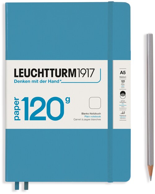 Блокнот Leuchtturm 120g Edition Medium A5 101л без линовки твердая обложка Синий Нордический
