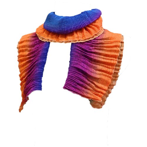 Шарф Crystel Eden,132х38 см, синий, оранжевый шарф crystel eden 132х38 см красный голубой