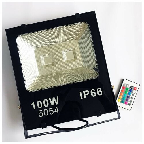 Светодиодный прожектор 220В 100 Ватт COB,PRO, цвет RGB, IP65 - Цвет свечения:RGB