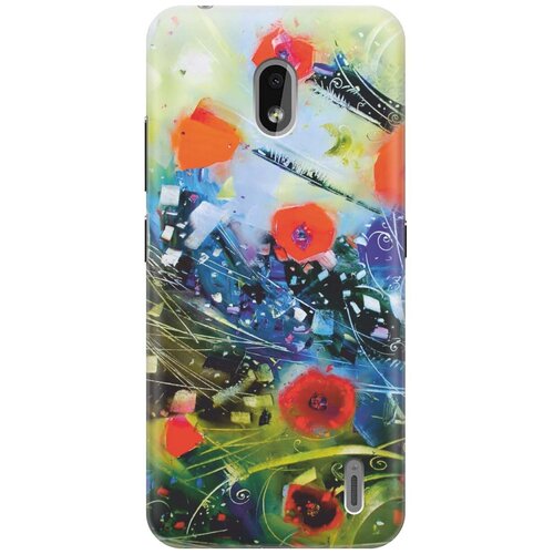 фото Re:paчехол - накладка artcolor для nokia 2.2 с принтом "яркие цветы"