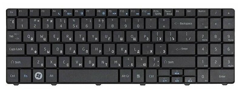 Клавиатура для ноутбука Acer Aspire 5516 5517 5332 5532 5732 Series Плоский Enter Черная без рамки PN: MP-08G63SU-698