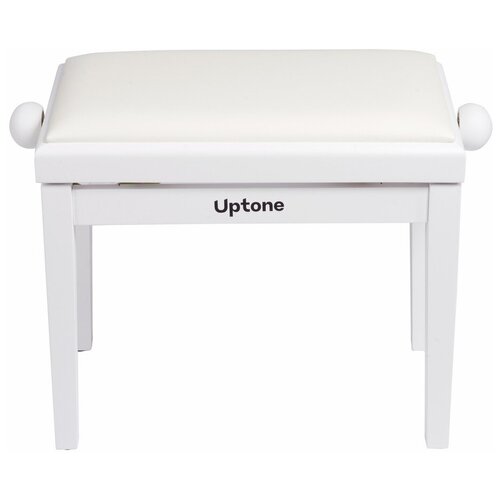 UPTONE Fusion M2 White банкетка с регулировкой высоты, цвет корпуса белый матовый, сиденье кожзам белый