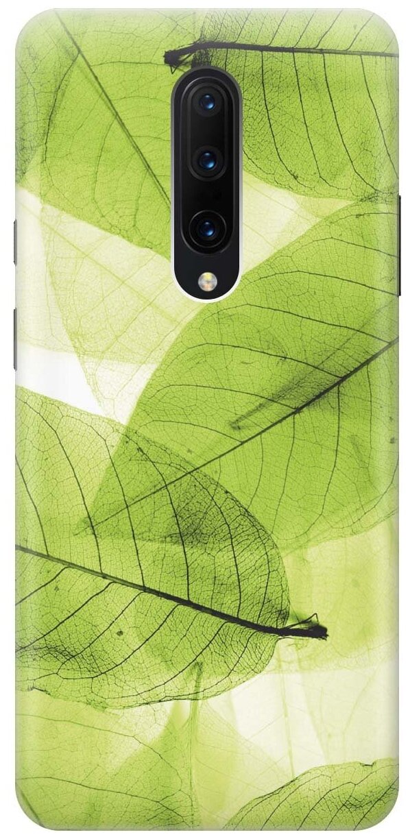 GOSSO Ультратонкий силиконовый чехол-накладка для OnePlus 7 Pro с принтом "Зеленые листья"
