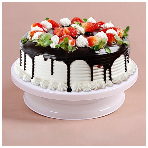 Тортница вращающаяся, подставка для торта, диаметр 28 см / Тортовница / Блюдо для торта