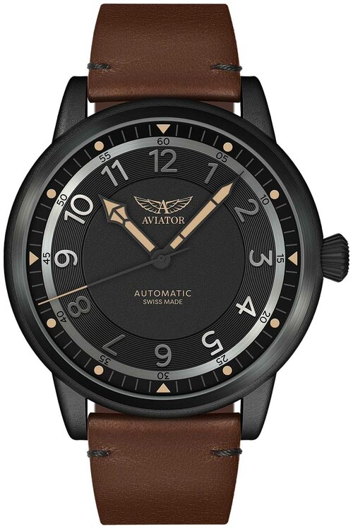 Наручные часы Aviator Vintage Douglas Dakota V.3.31.5.228.4, черный, коричневый