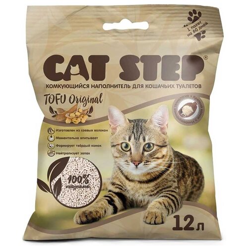 Комкующийся наполнитель Cat Step Tofu Original, 12л, 1 шт.