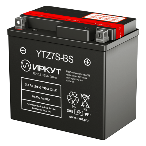 Мото аккумулятор иркут YTZ7S-BS