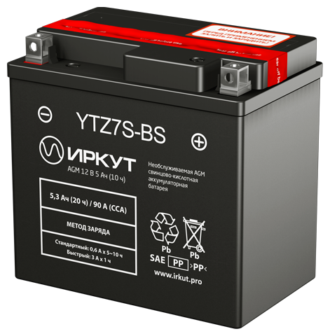 Мото аккумулятор иркут YTZ7S-BS
