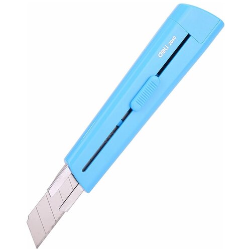Нож канцелярский Deli E2040blue Rio c шириной лезвия 18мм фиксатор сталь синий