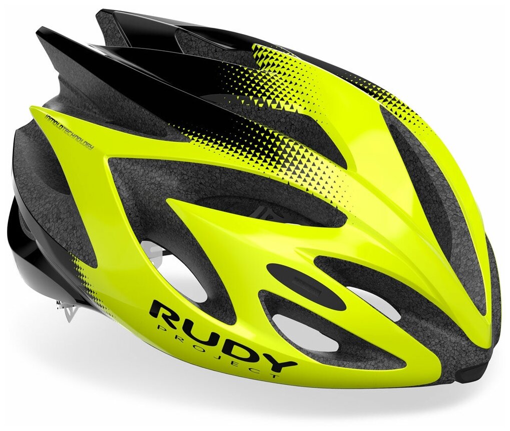 Шлем Rudy Project RUSH Yellow Fluo - Black Shiny, велошлем, размер S