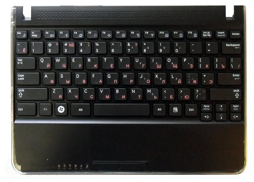 Клавиатура для ноутбука Samsumg N210 топ-панель черная 2100₽