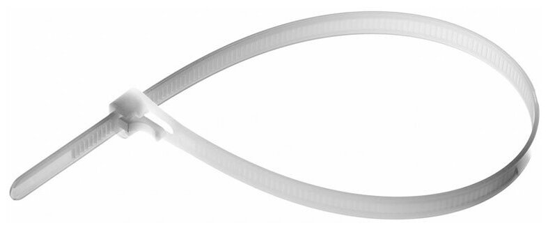Хомут нейлоновый, 3.6х250 мм, 100 шт, белый, 475306 - фотография № 1