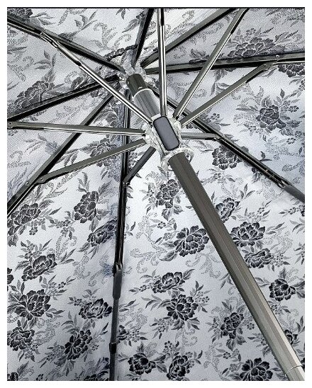 Зонт FULTON, механика, 3 сложения, купол 94 см., 8 спиц, ручка натуральная кожа, чехол в комплекте, для женщин, мультиколор - фотография № 14