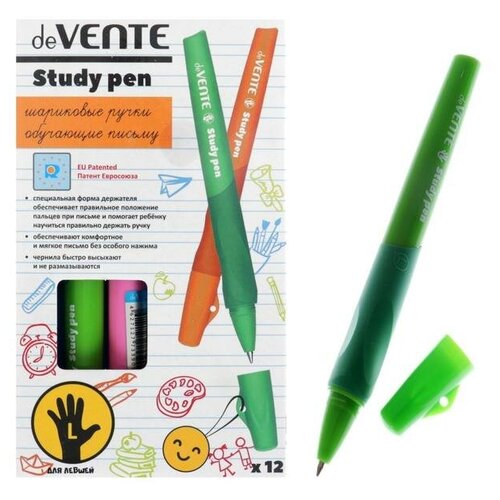 DeVENTE Ручка обучающая для левши deVENTE Study Pen, узел 0.7 мм, каучуковый держатель, чернила синие на масляной основе