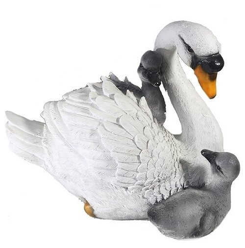 Фигура декоративная Лебедь с лебедятами, 30*20*23 см KSMR-626640/F582