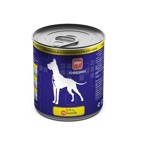Vitanimals консервы для собак Говядина, 750гр, 750 гр (5 штук)