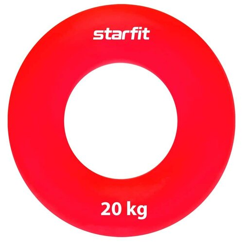 фото Эспандер кистевой starfit core es-403 "кольцо", диаметр 7 см, 20 кг, силикогель, красный