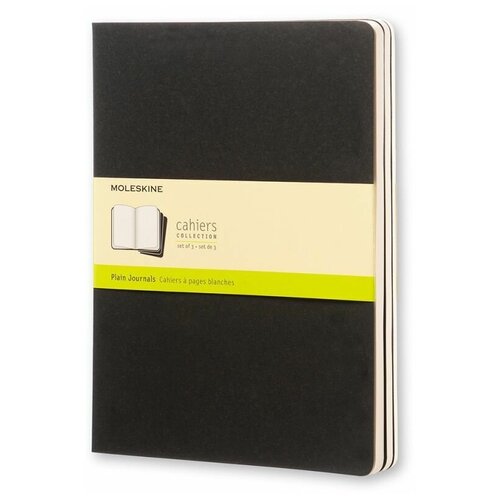 Блокнот Moleskine CAHIER JOURNAL QP323 190х250мм обложка картон 120стр. нелинованный черный (3шт)