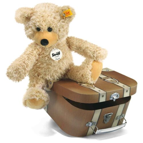 фото Мягкая игрушка steiff charly dangling teddy bear in suitcase (штайф мишка тедди чарли бежевый с чемоданом 30 см) steiff / штайф