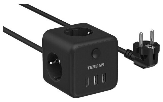 Сетевой фильтр Tessan TS-301, черный
