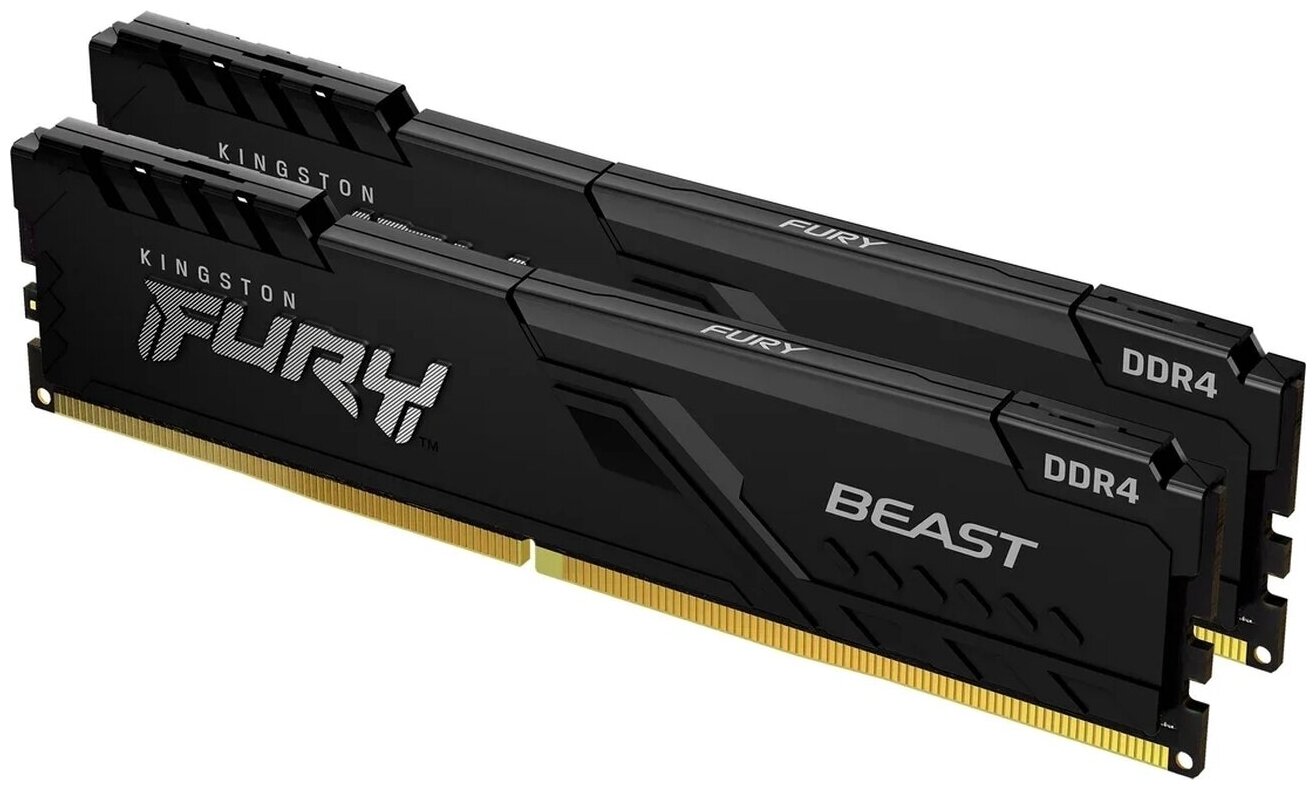 Оперативная память Kingston Fury Beast Black KF432C16BBK2/64 DDR4 - 2x 32ГБ 3200МГц, DIMM, Ret