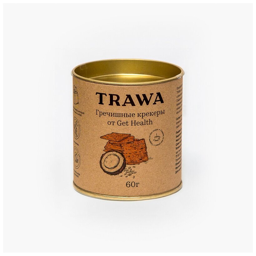 Trawa Крекеры гречишно-льняные сладкие от Get Health, 60 гр. - фотография № 5