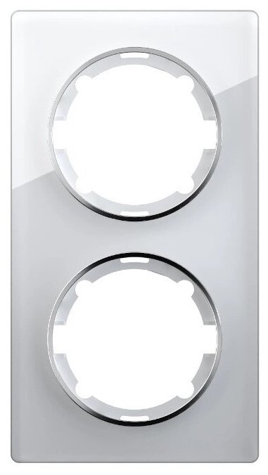Рамка стеклянная OneKeyElectro Garda (для серии Florence) 2 поста, вертикальная, цвет белый