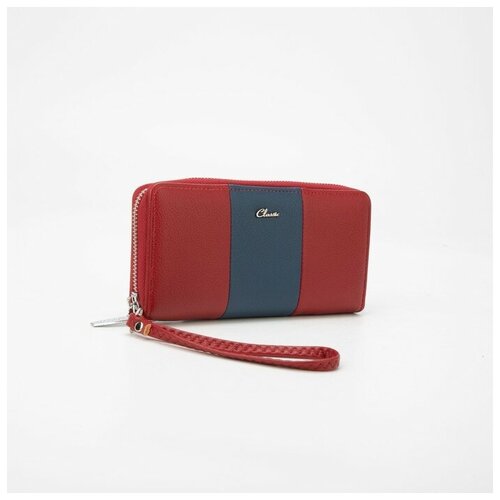 фото Кошелёк на молнии, с ручкой, цвет бордовый gorodok