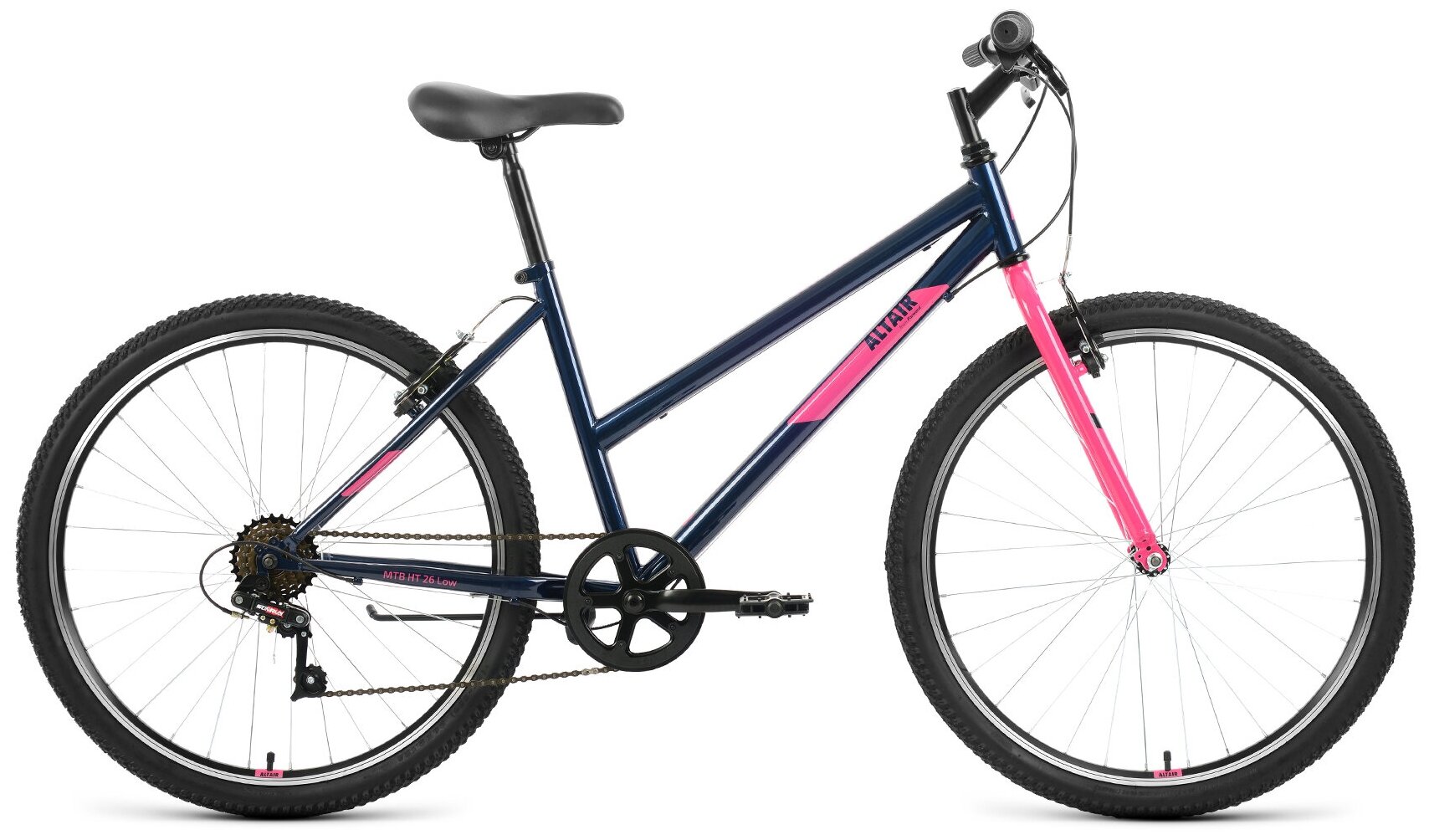 Горный (MTB) велосипед ALTAIR MTB HT 26 low (2022) темно-синий/розовый 15" (требует финальной сборки)