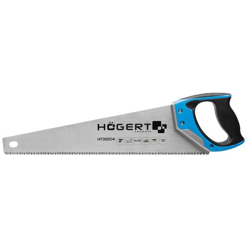 HOEGERT Пила-ножовка 450 мм, 7 TPI, закаленное, трёхсторонняя заточка