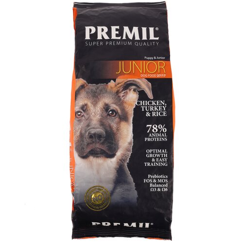 Полнорационный сухой корм PREMIL Junior для щенков крупных пород, а также для всех молодых собак 1 кг