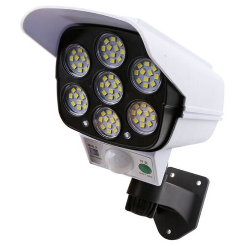 Муляж макет камеры видеонаблюдения для улицы и дома на солнечной батарее с датчиком движения и пультом управления 77 светодиодов 3 Режима работы 95000₽