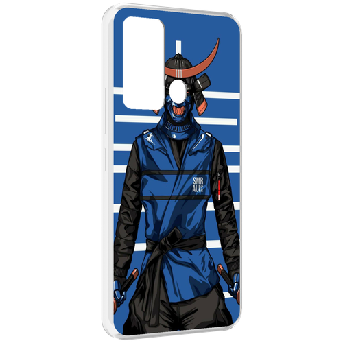 Чехол MyPads самурай в синей форме для ITEl Vision 3 задняя-панель-накладка-бампер