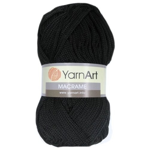 Пряжа YarnArt Macrame 90 г, 130 м 100% полиэстер 148 Черный 6 шт